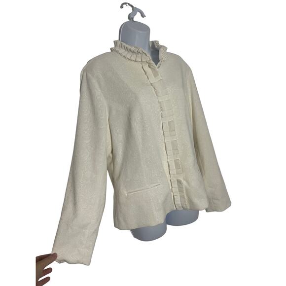 chicos fall cardigan jacket ivory size 2 | large - Picture 2 of 7